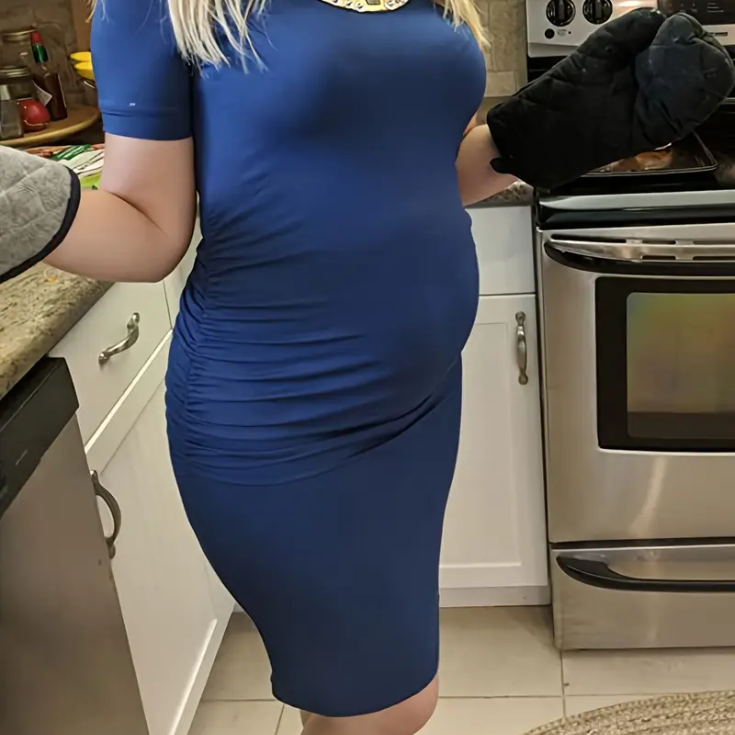 blue maternity dress - DresMom